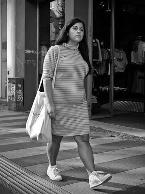 Small striped dress shopper