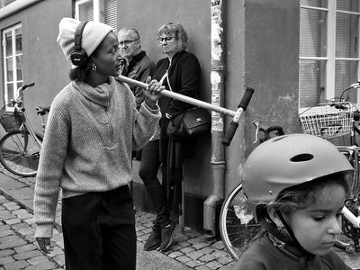Scooter on the shoulder