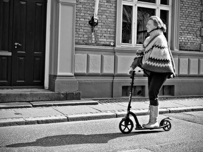 Lady on scooter