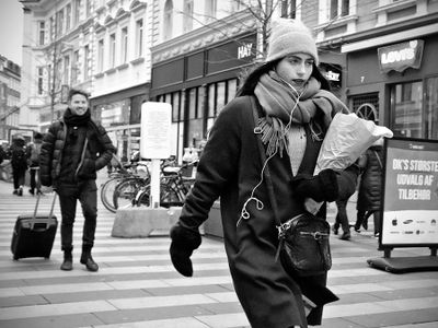 Flower shopping a cold day