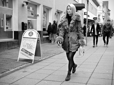 Shopping a cold day