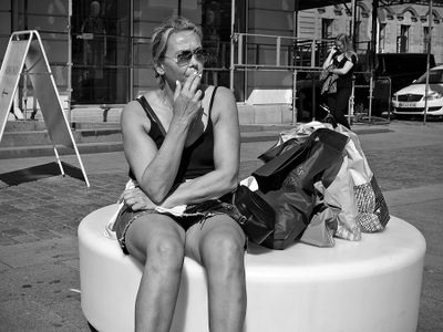 A smoke after heavy shopping