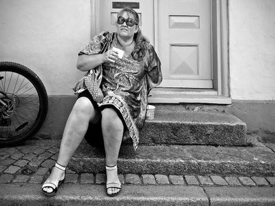 A treat on the old steps