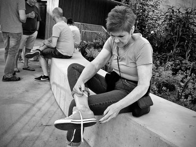 A patch on the heel