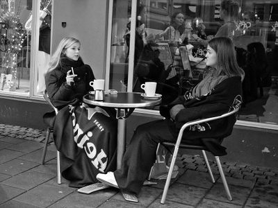 Outdoor caf a cold day