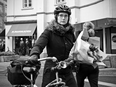 Bike pushing with flowers