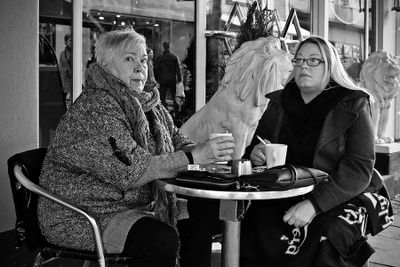 Coffee and smoke a cold day