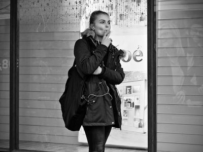 Young smoker in thoughts