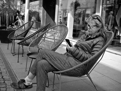 Relaxing in the street