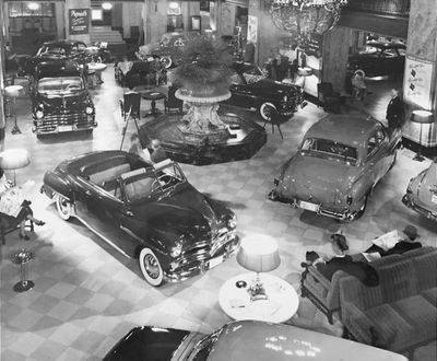 When cars were on display at the Peabody Hotel, 1948