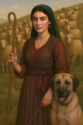 Turkish Shepherd with a Kangal