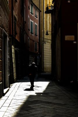 People in town - color