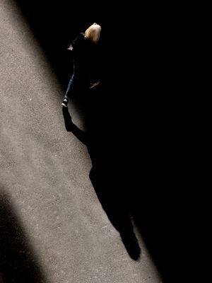 People in town - shadows