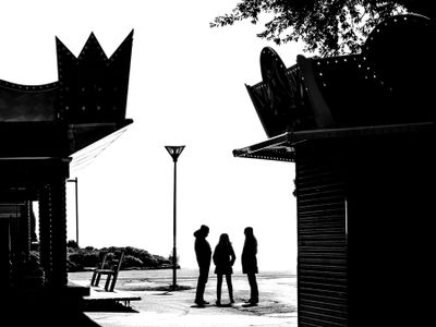 People in town - silhouettes