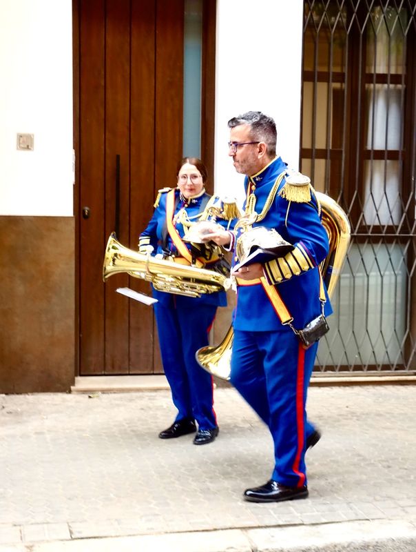 Musicians preparing for the procession 