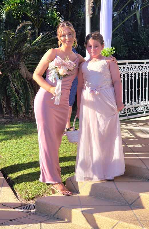 Bridesmaid and flower girl