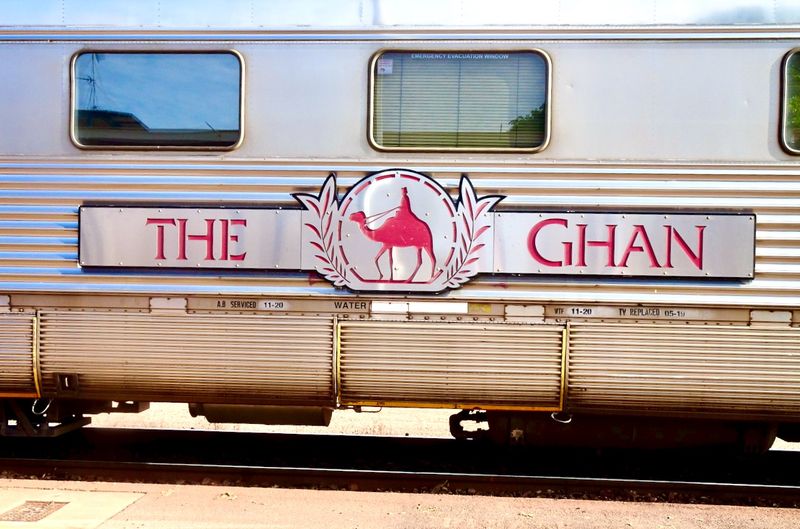 Each carriage carries the Ghan insignia