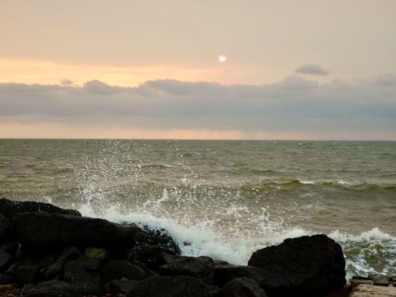 Late in the day, Brighton beach