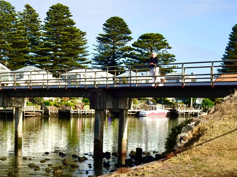 Walking bridge crossing the River Moyne