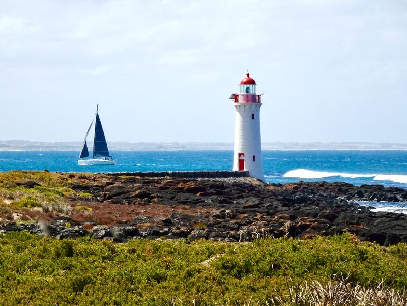 Seascape with yacht