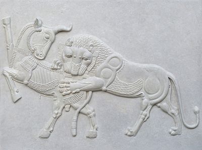 relief - lion & bull