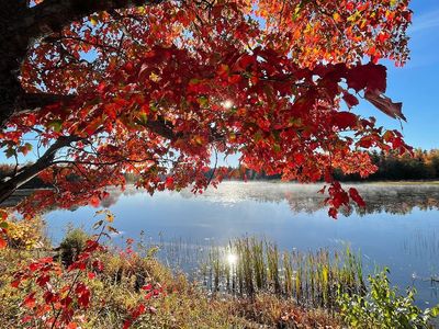 Columbus day on Graham Lake, Waltham, ME