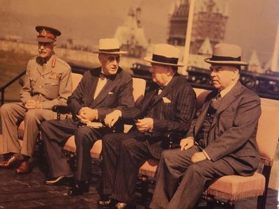 1943 1st Quebec Conf - With Winston Churchill, FDR & Canadian Prime Minster Mackenzie King