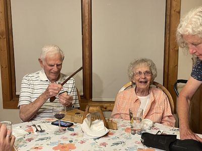 Two 90 year old kids