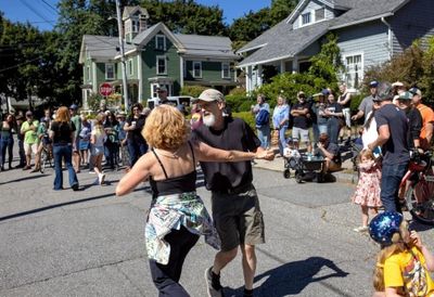 Dancing at PorchFest with Jeff E