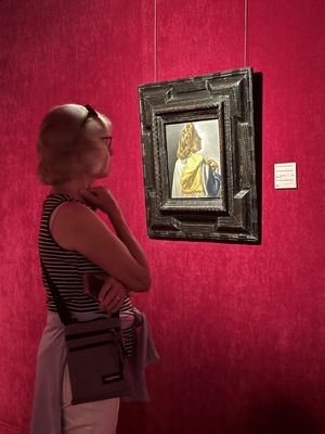 Fran contemplating at the Dali Museum in Figueres