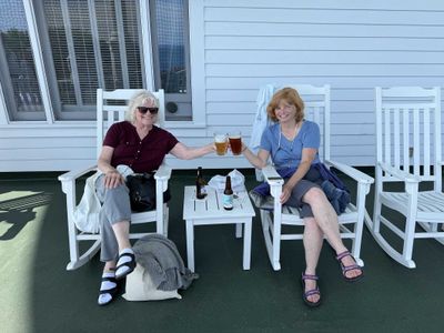 A toast to my mom and Uncle Bill w/Aunt Sandy on the porch of the Grand Hotel -Mackinac Island