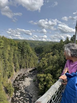 Linda Greer on the bridge