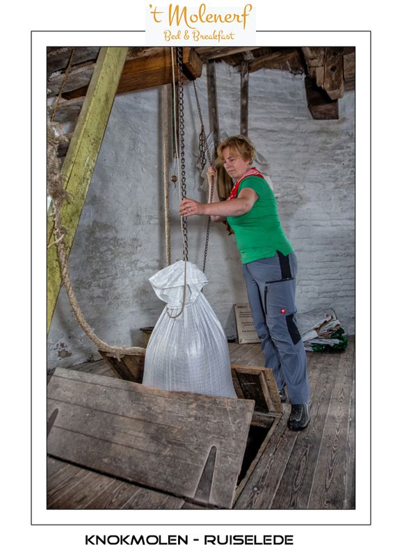 Pulling up the sack with the sack hoist system