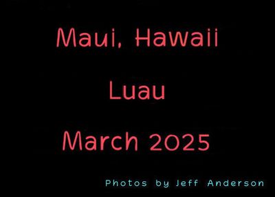 Maui, Hawaii, Luau cover page.