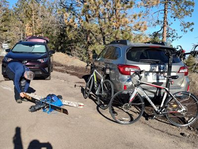 Starting our bicycle-ski quest