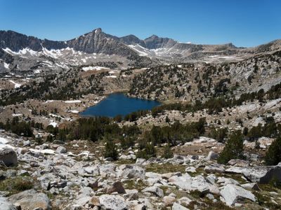 Pioneer Basin while descending from Huntington Col