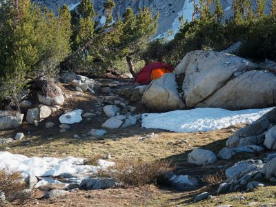 Wind protected camp