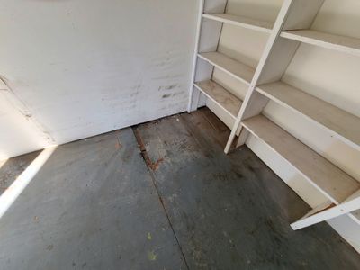 rotten floor in storage area and closet