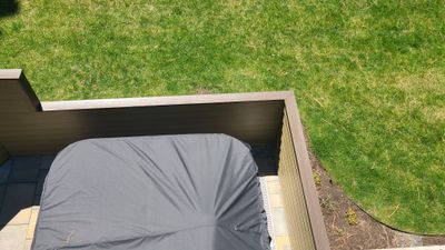 view of back yard from balcony