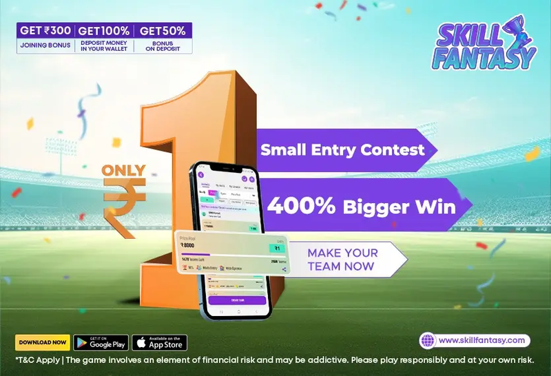 Join 1 Rupee Small Entry Contest on Skill Fantasy