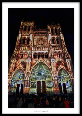 Lightshow on Amiens cathedral, France 2024