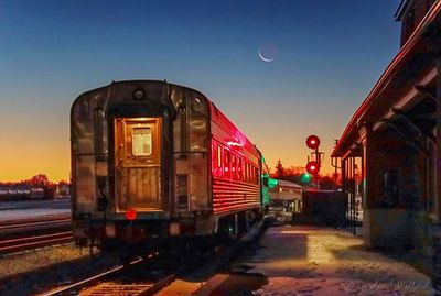 Crescent Moon Beyond Departing VIA Rail Train 41 (90D43957)