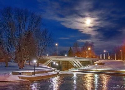 Clouded Full Worm Moon Beyond Beckwith Street Bridge 90D57620-4