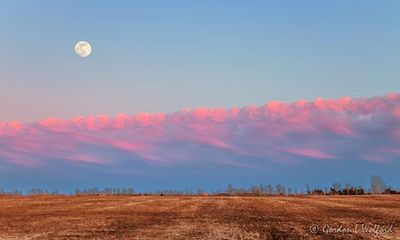 Moon Beyond Departing Cloud Bank At Sunset 90D60397-01