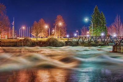 Storm Runoff In Old Mill Channel At Night 90D61295-9