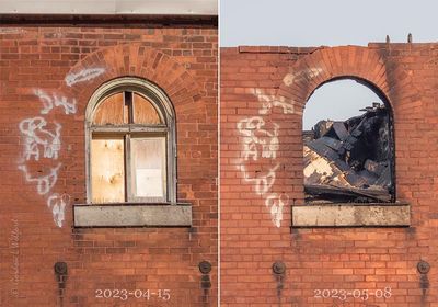 Old Window Before & After Fire