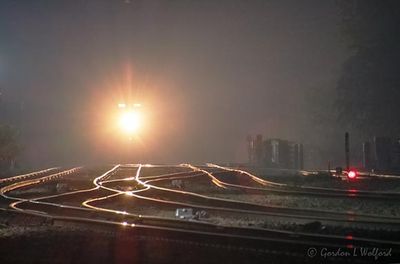 Eastbound Night Train Approach In Wildfire Smoke 90D68801-5