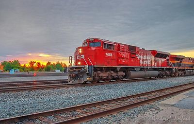 CP Freight Train Westbound At Sunrise 90D75397