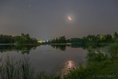 Crescent Moon Beyond Rideau Canal At Night 90D76565-9