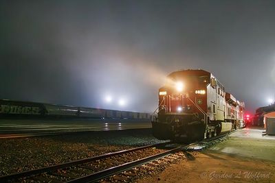 Westbound Freight Train On A Foggy Night 90D90266-70